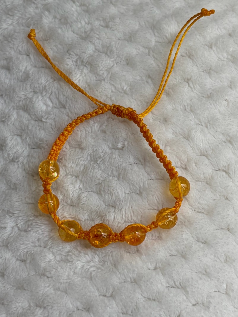 Yellow Quartz Beaded Adjustable Bracelet or Anklet